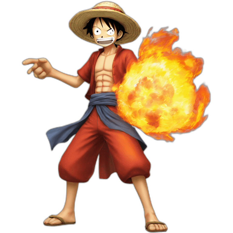 luffy with fire power emoji