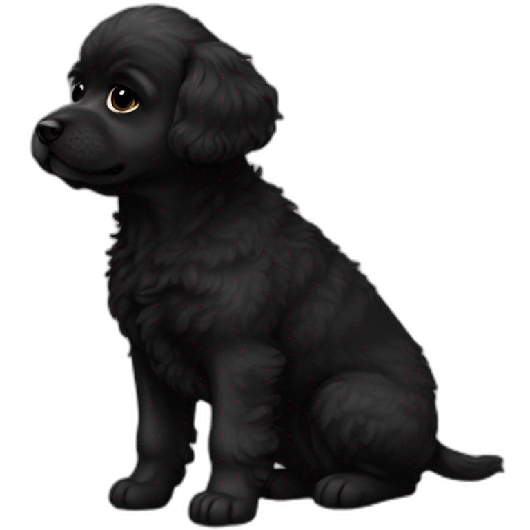 Caniche black puppy fat emoji