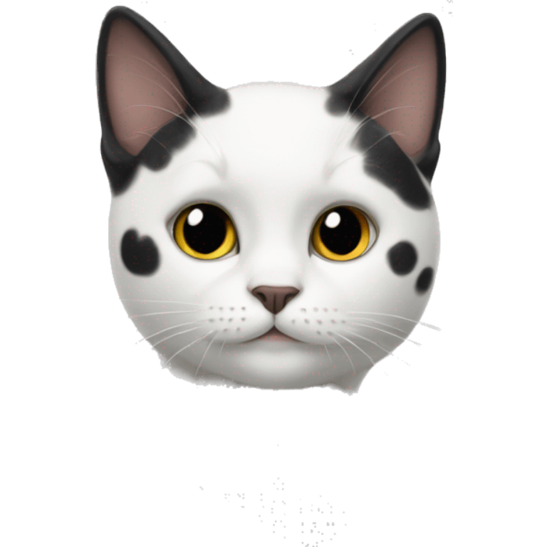 white cat with black spots emoji