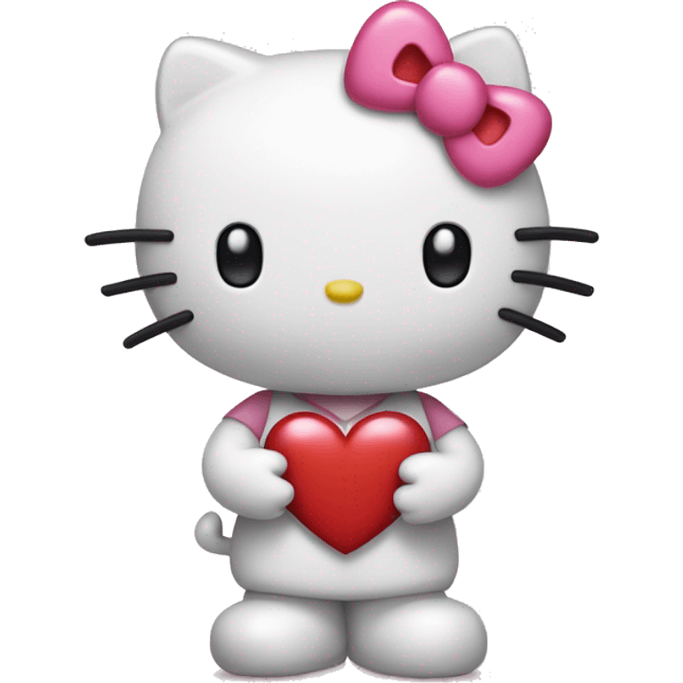 hello kitty with heart emoji