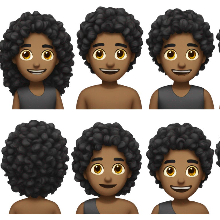 Curly guy with black hair emoji