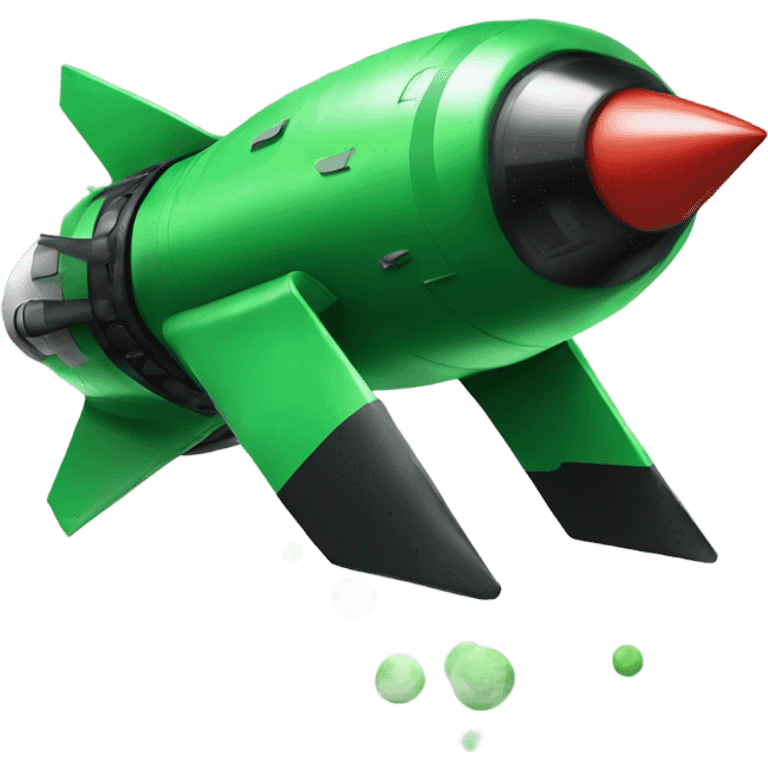 green and black rocket ship emoji