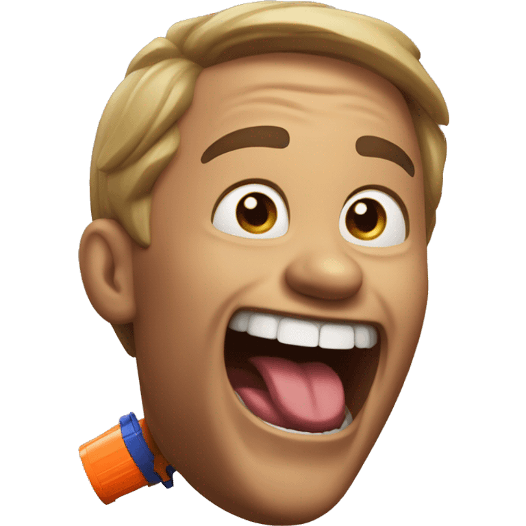 Laughing with nerf in mouth  emoji