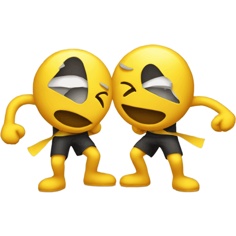 Two yellow emoji’s fighting  emoji