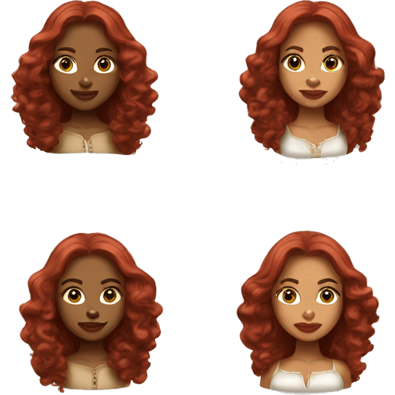 Three Musketeers black woman smooth long red hair big lips emoji