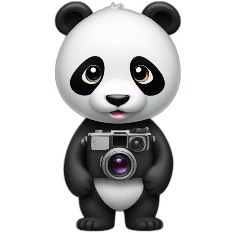 un panda con camara emoji