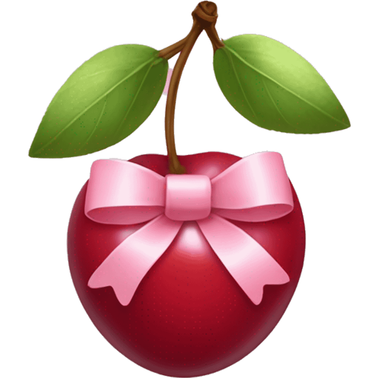 cherries with pale pink bow  emoji