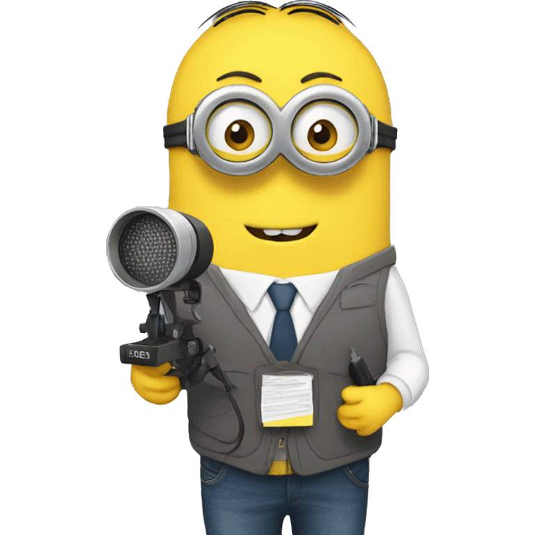 Minion as a news reporter emoji