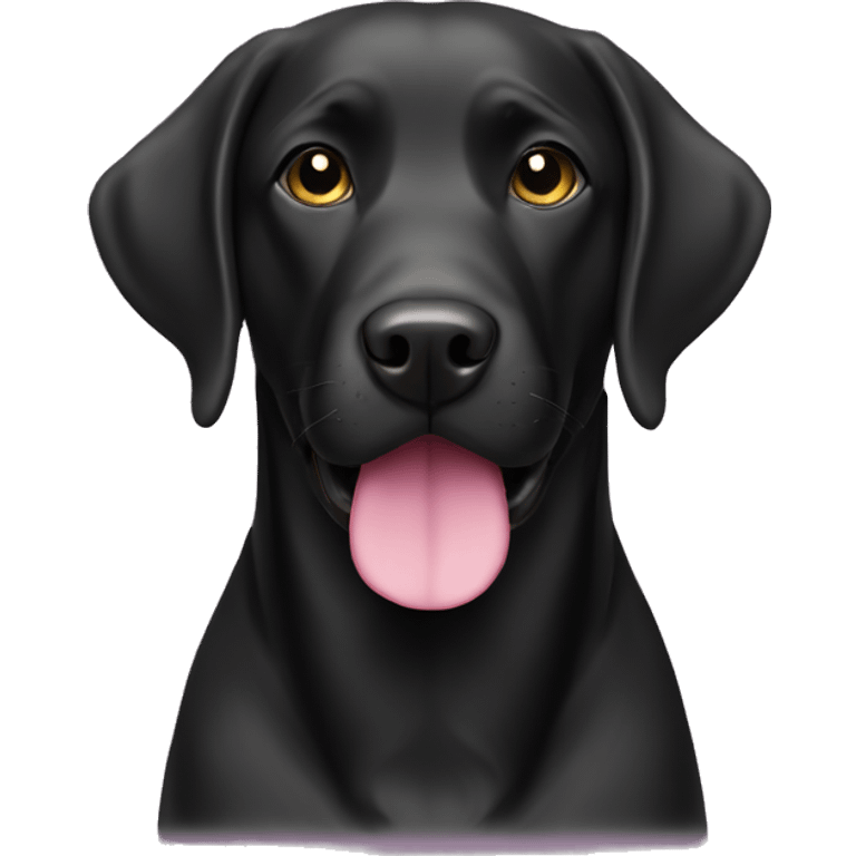 Black Labrador retriever with pink collar emoji