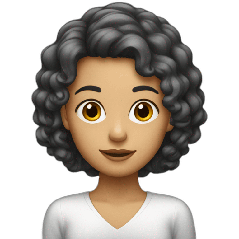 Fille avec des cheveux attachés emoji