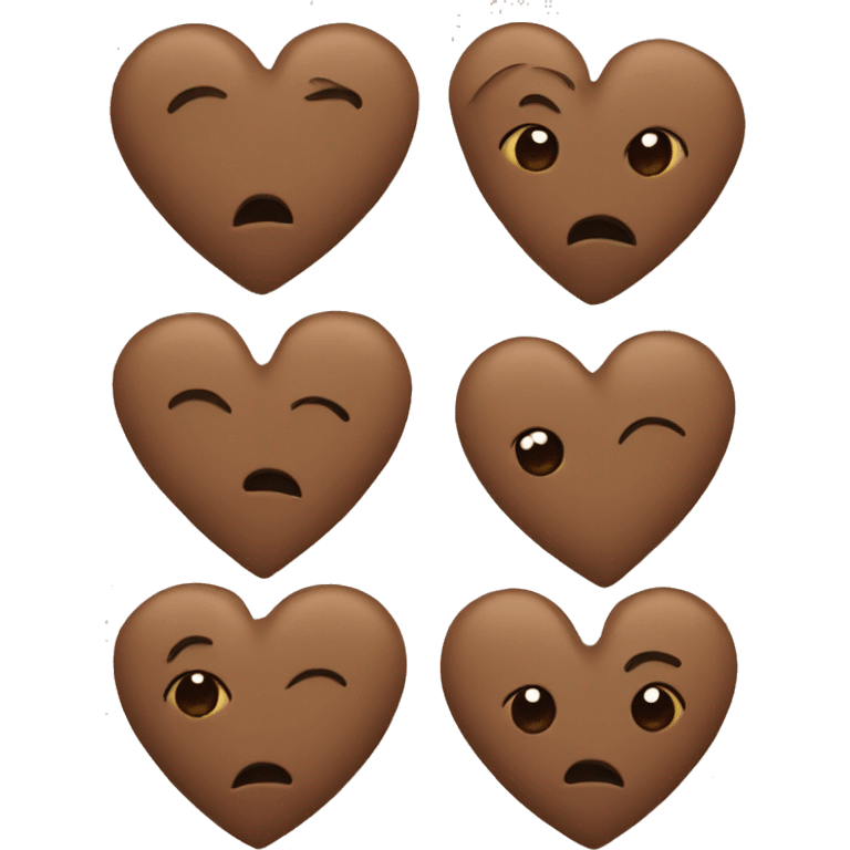 Brown hearts  emoji