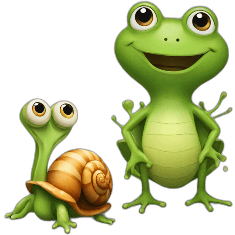 snail and frog emoji