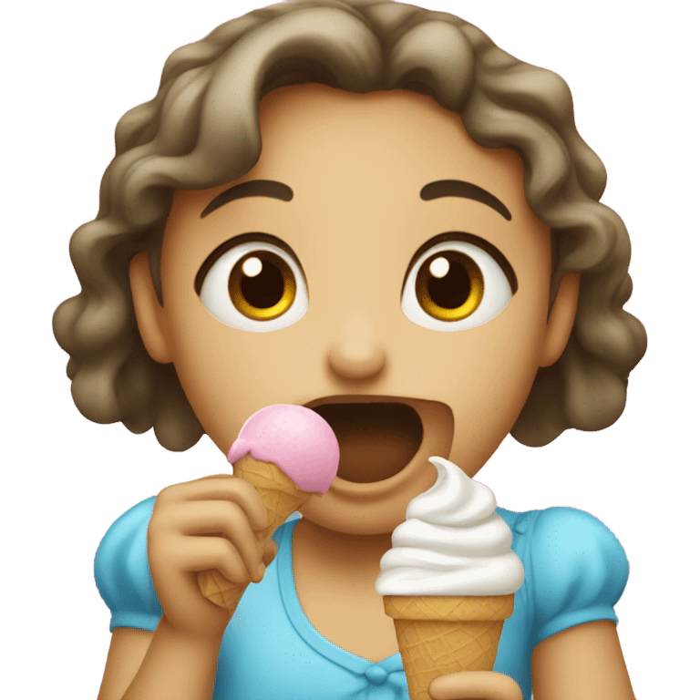 Little girl eating ice cream  emoji