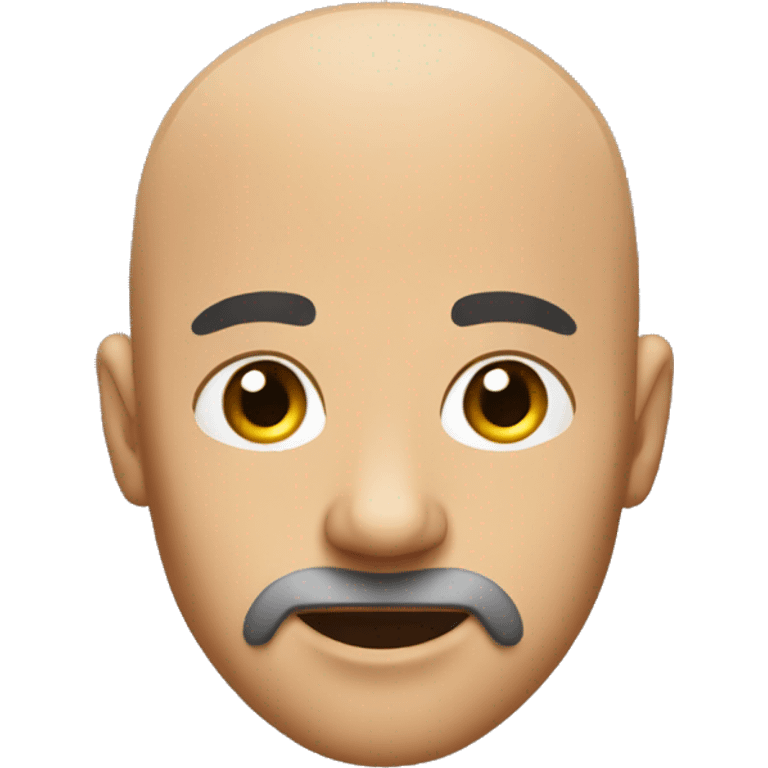 bald buzz cut with messy short facial hair emoji