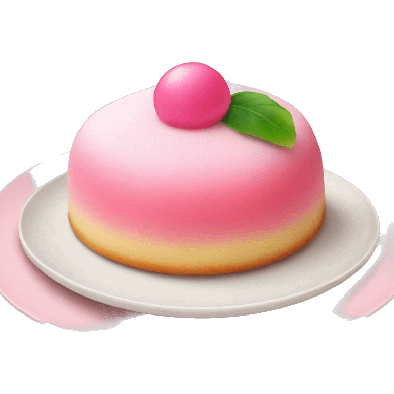 pink mochi cake on a plate emoji