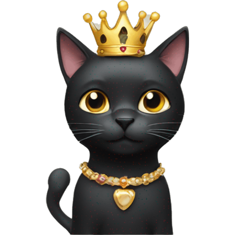 Black cat with crown emoji