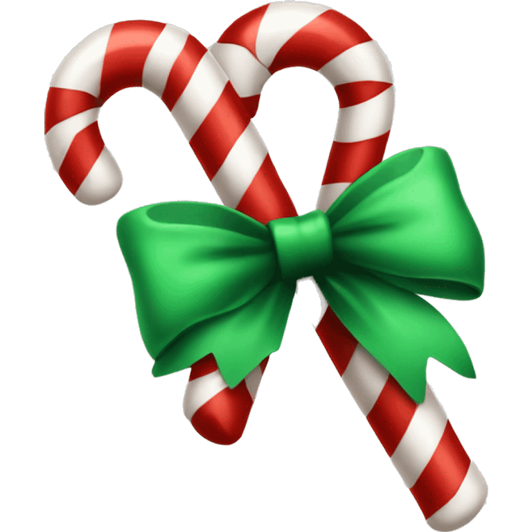 Candy cane with a green bow  emoji