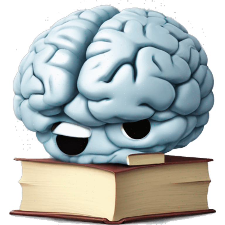 the brain is holding a book emoji