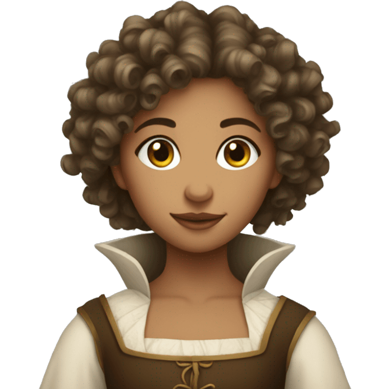 Medieval beautiful girl with curly hair emoji