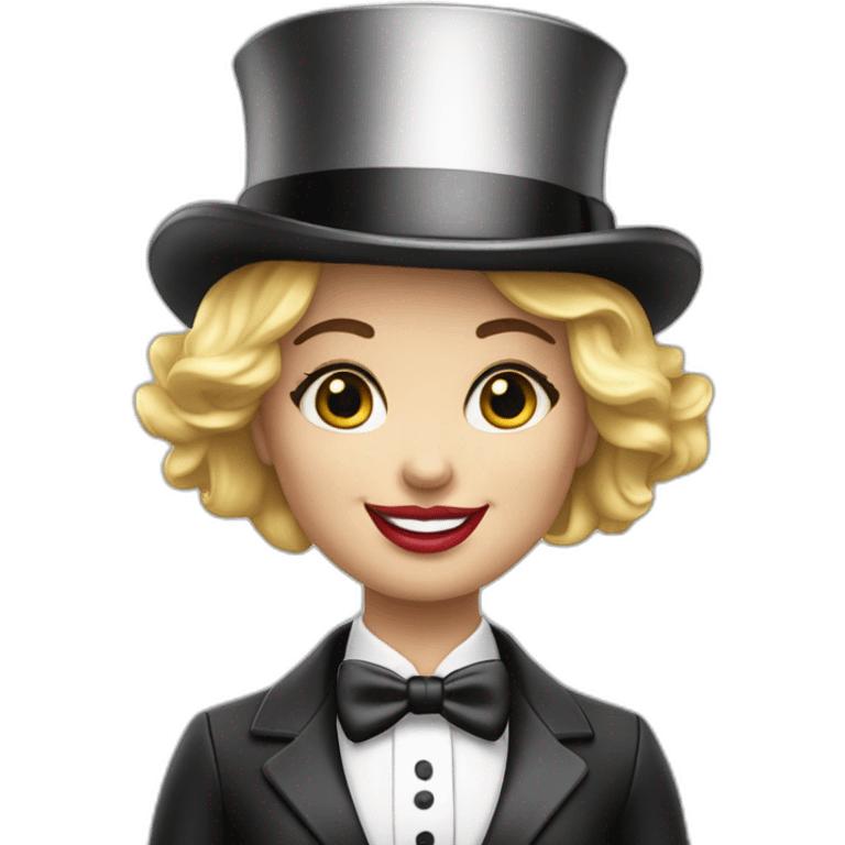 una chica rubia al estilo mr. monopoly emoji