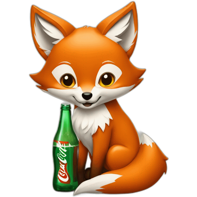 fox with a bottle of coca cola emoji