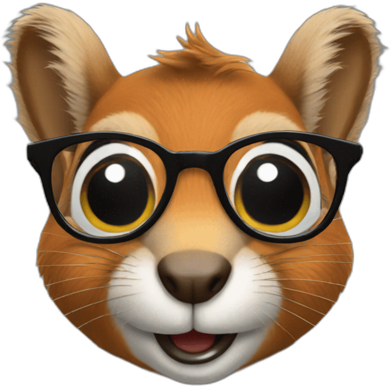 Squirrel with glasses emoji