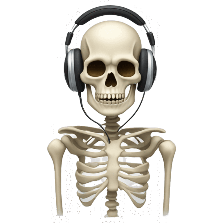 a horned skeleton uses a headset emoji