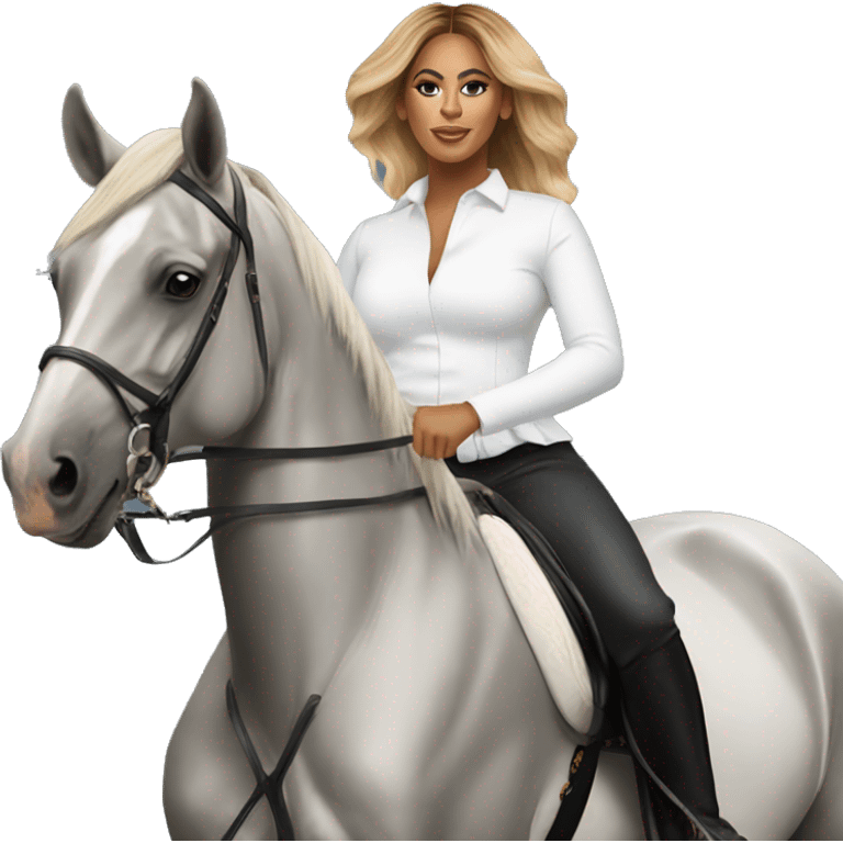 beyoncé riding grey horse emoji