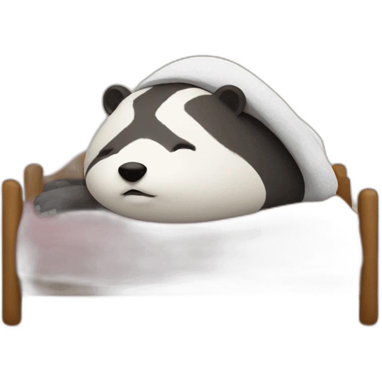 Badger with a sleep hat in a bed  emoji