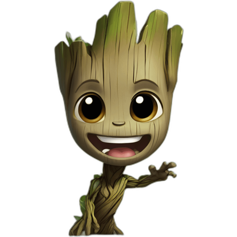 Baby groot yelling emoji