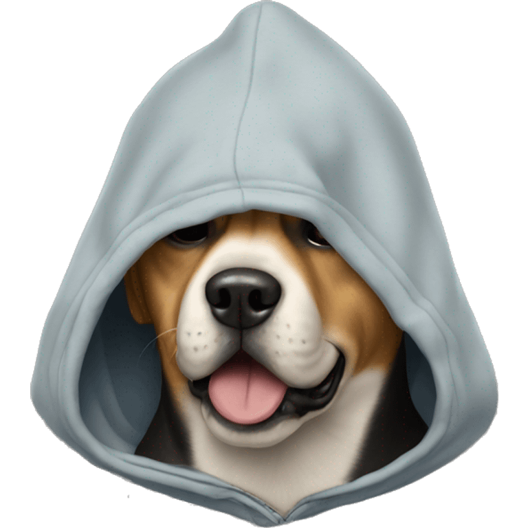 Dog weathing a hoody emoji