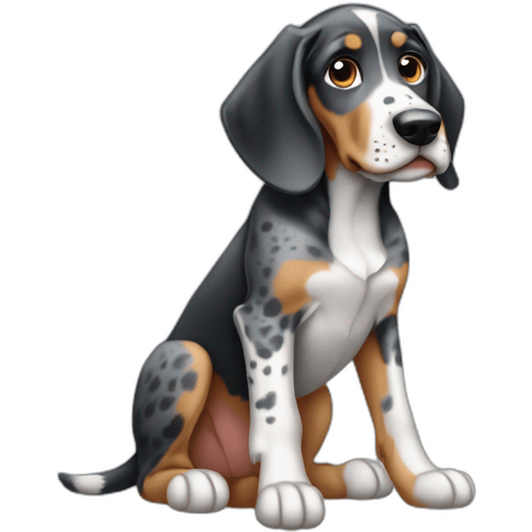 sitting puppy bluetick coonhound emoji