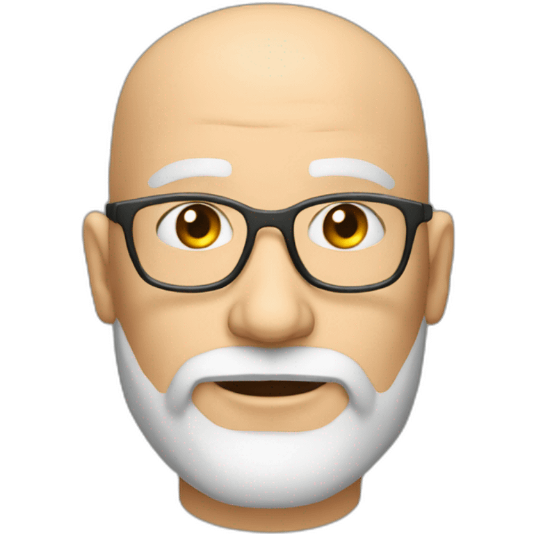 Senior 40 years old Mechanical designer bald, few bearded without lens emoji