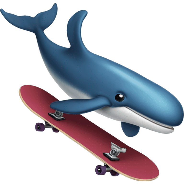 Whale on skate board  emoji