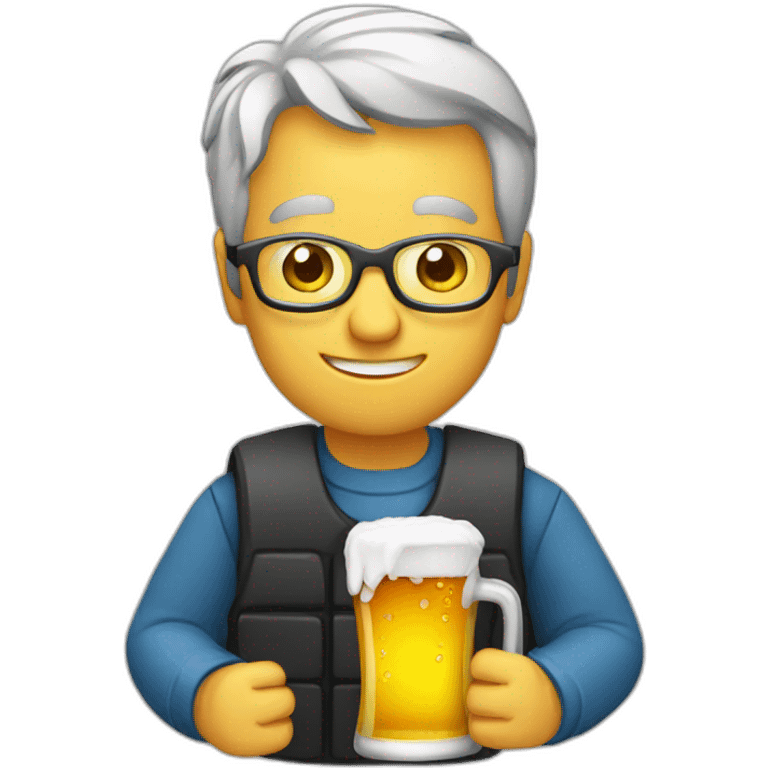 Programer with beer emoji