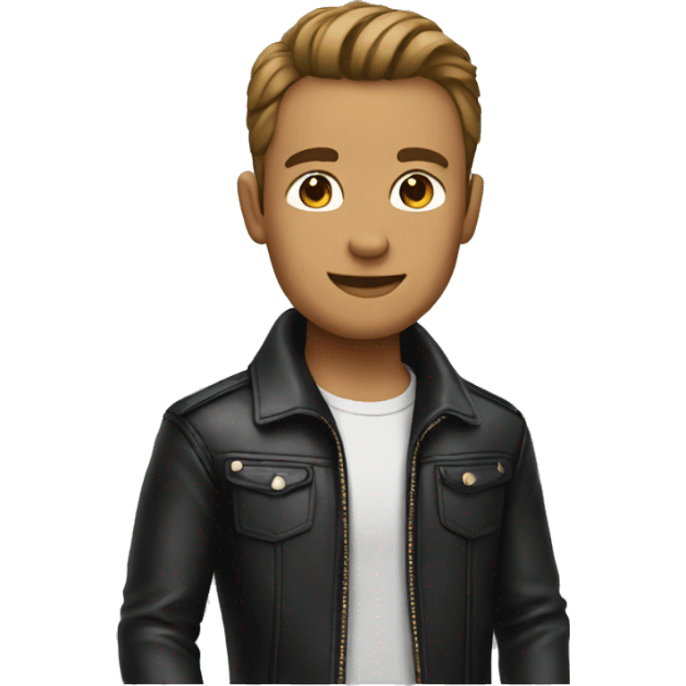 stylish male in leather jacket emoji