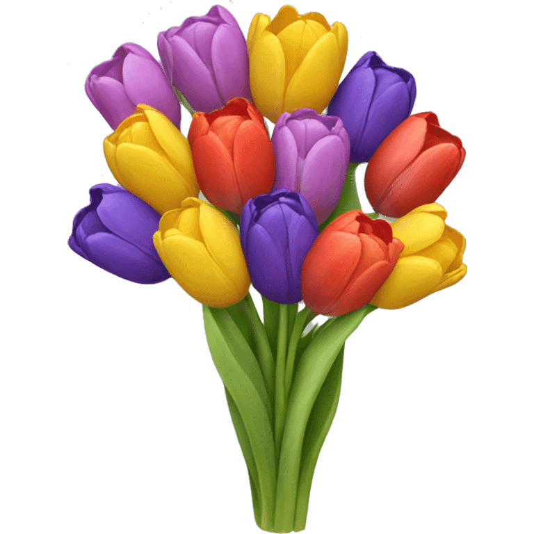 Thick tulip bouquet multicoloured  emoji