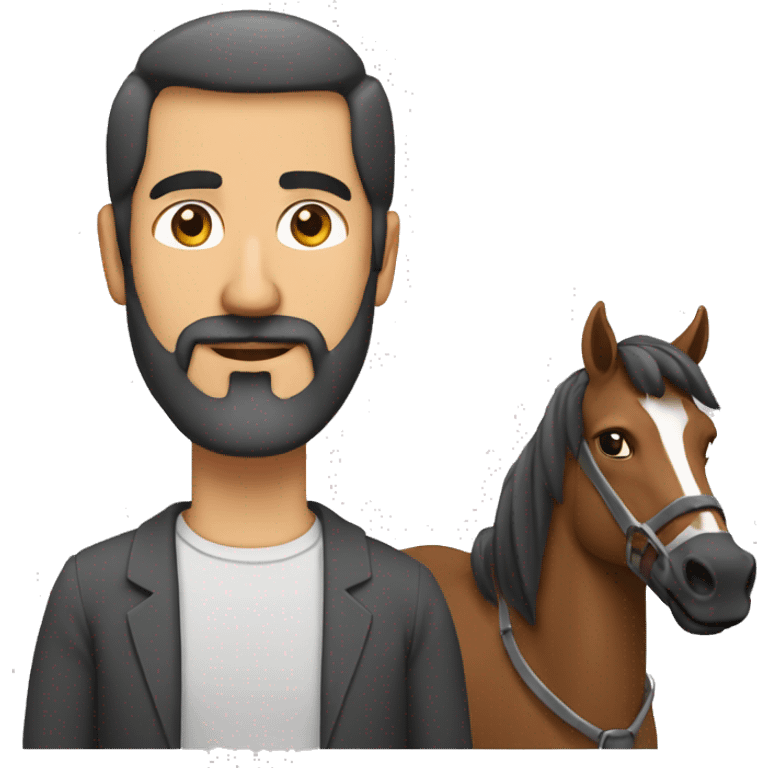 homme age 45 ans marocain avec barbe et chevaux raser emoji