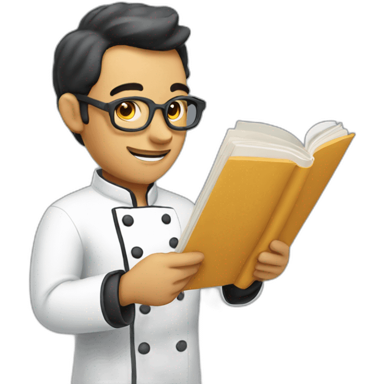 chef reading recipe book emoji