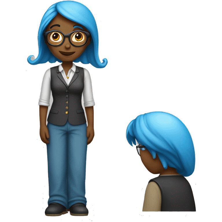 Girl teacher full body Smurf  emoji