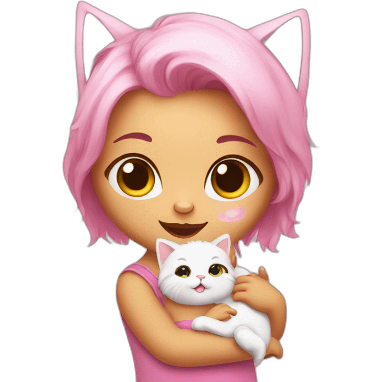 Kitty with a baby girl emoji