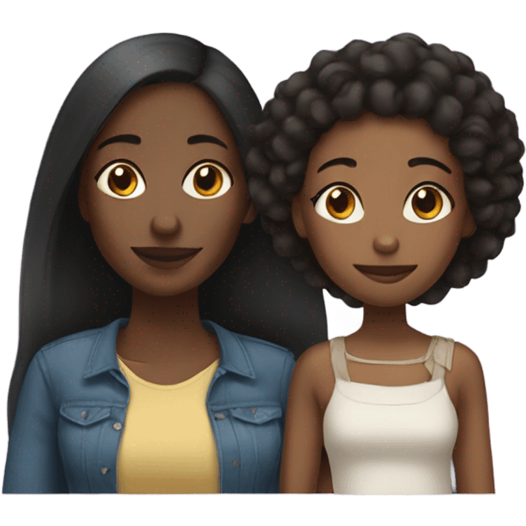 Black daughter and mother emoji