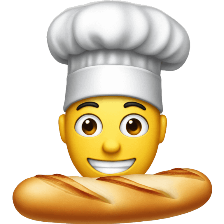 An F that's black with 3 are teethwith a chef hat dating a baguete emoji