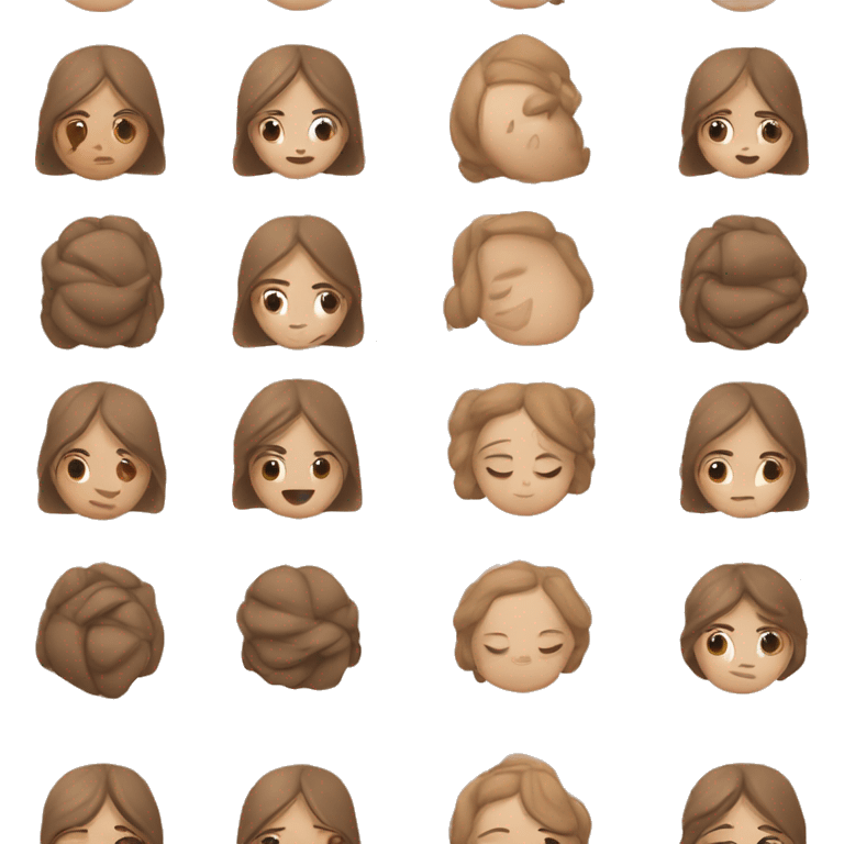 White Girl with brown hair doing padmasana in beige tones  emoji