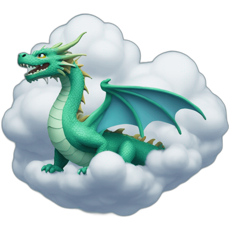 A dragon coming out from clouds  emoji