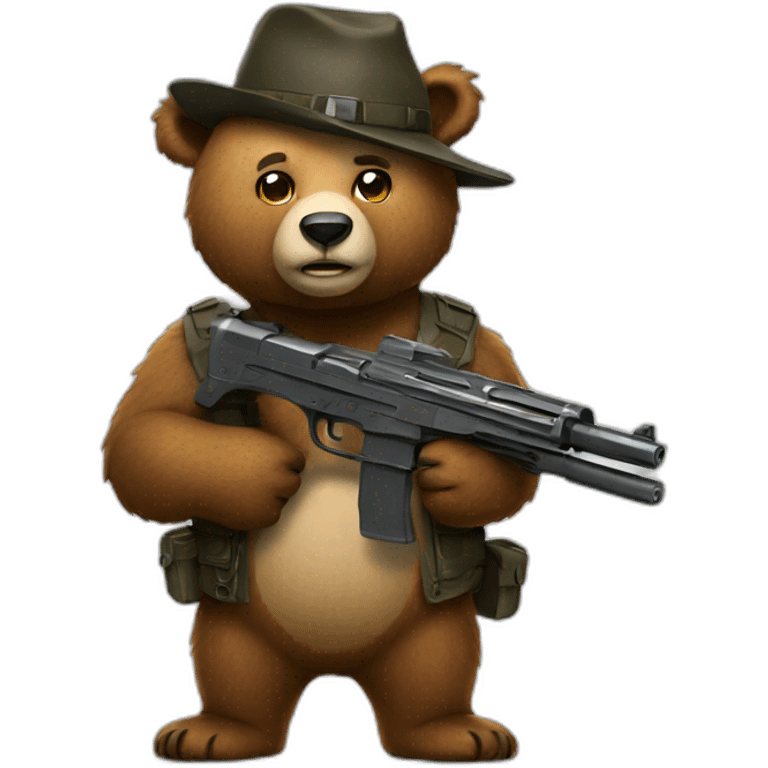 bear with gun emoji