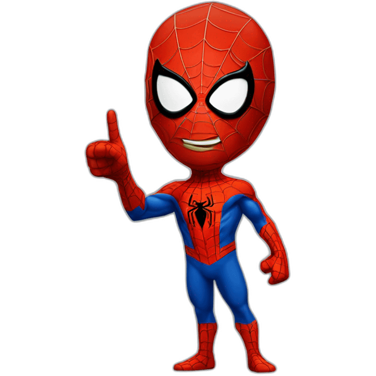 spider man looking sideway and pointing with finger emoji