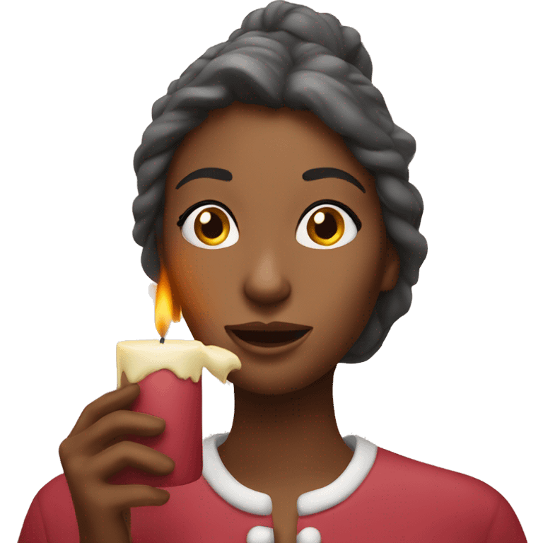 Woman smelling Christmas Candle emoji