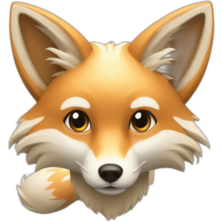 beige multiple tailed fox emoji