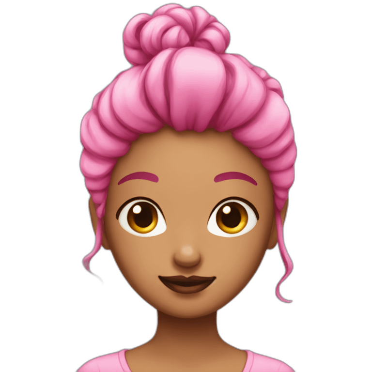 Pink messy bun emoji